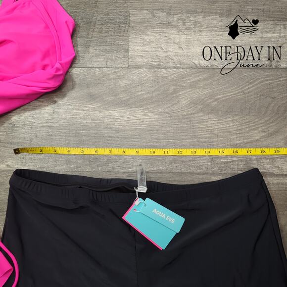 Aqua Eve Plus Size Cross Front Boyshort Tankini Swimsuit Size 20W - Picture 4 of 5